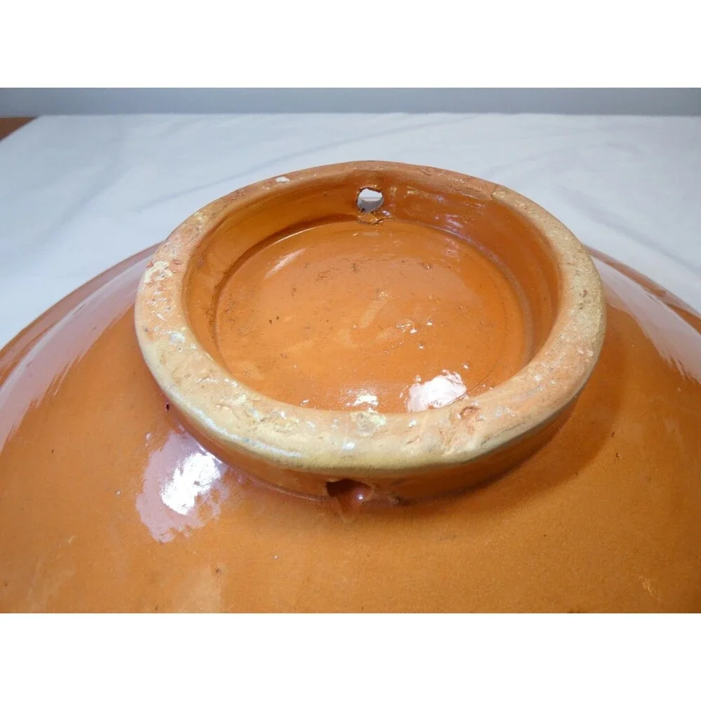 Large VTG Hand Painted Moroccan Floral Mandala Bowl Heavy Gorgeous 16